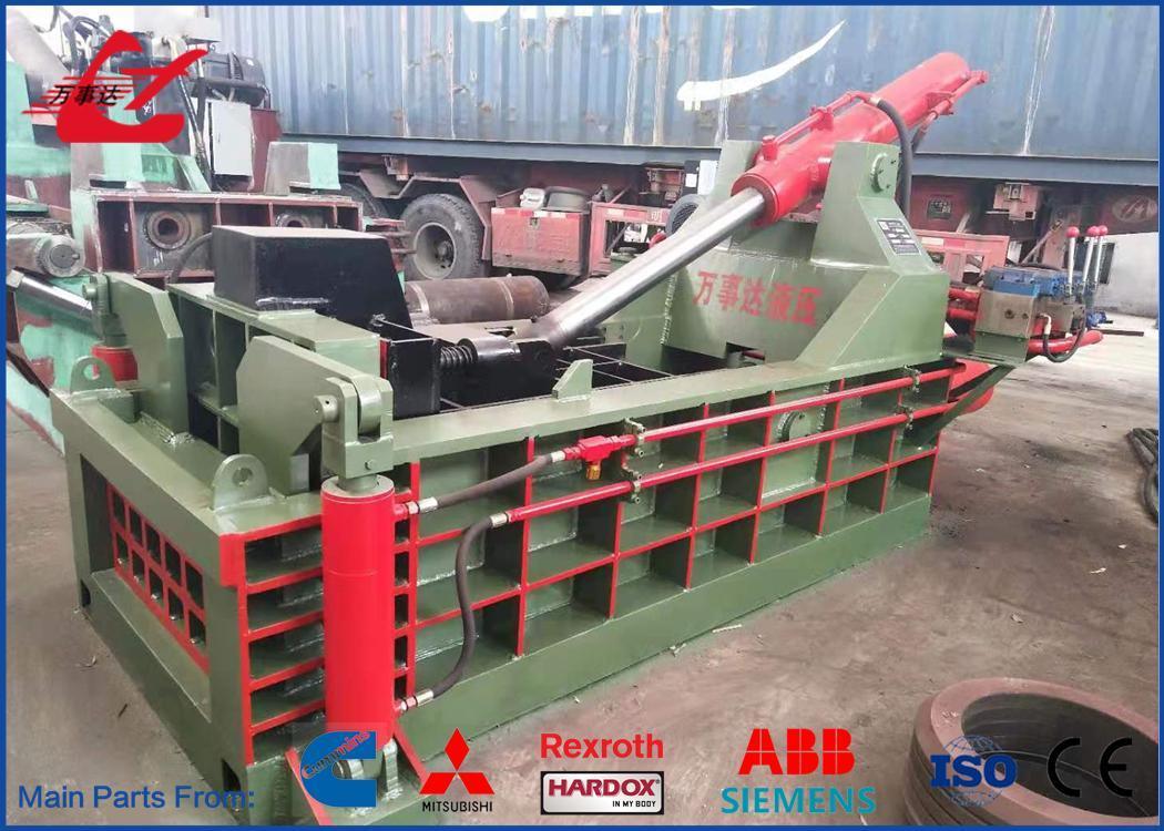 Metal Baler For Recycling Stations, 200 Ton Nominal Force And Forward-Out Discharging Design