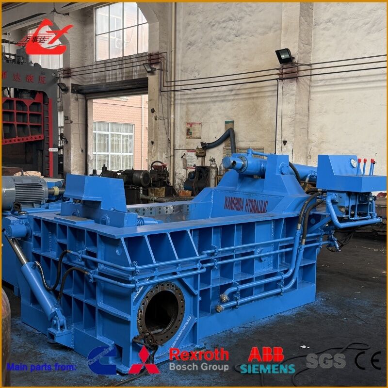 Large Chamber 1600 KN Metal Baler For Medium-Capacity Scrap Recycling With Advanced PLC Control System